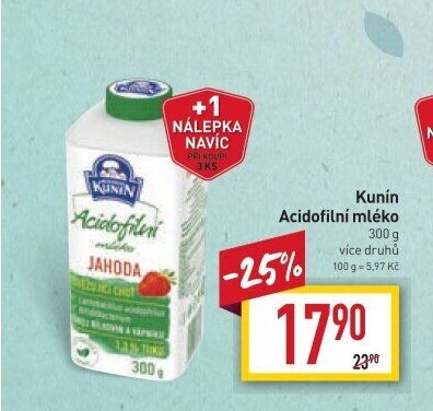 Acidofilní mléko ochucené Kunín