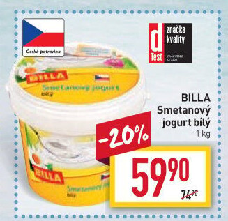 Bílý jogurt smetanový Billa