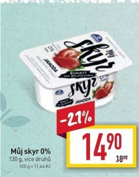 Dezert zakysaný ochucený Můj Skyr 0% Milko