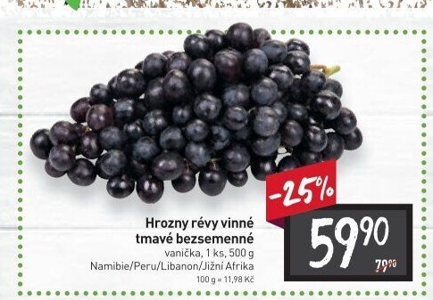 Hrozny tmavé bezsemenné
