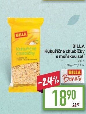 Kukuřičné chlebíčky Billa