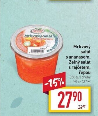 Mrkvový salát s ananasem Jihočeská zelenina