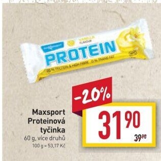 Proteinová tyčinka bez lepku Protein Maxsport