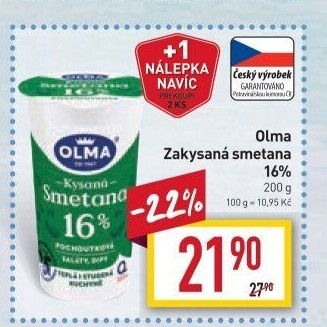 Smetana zakysaná Olma 16%