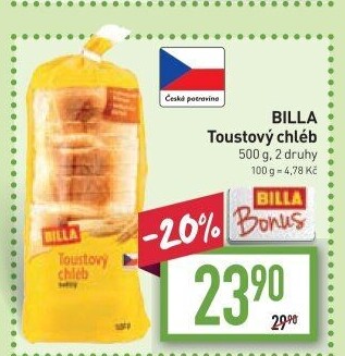 Toustový chléb Billa