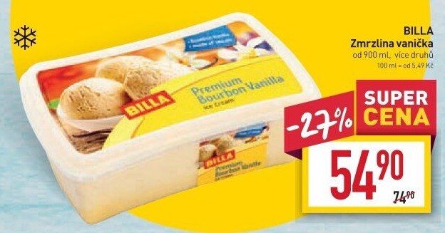 Zmrzlina ve vaničce Billa