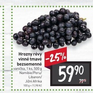 Hrozny tmavé bezsemenné