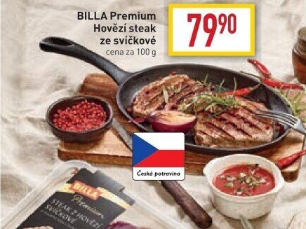 Hovězí steak ze svíčkové Billa Premium