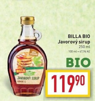 Javorový sirup Naše Bio Billa