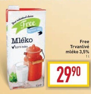Mléko trvanlivé bez laktózy Laktose Free -3,5% plnotučné