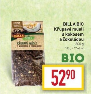 Müsli křupavé Naše Bio Billa