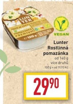 Rostlinné pomazánky Lunter