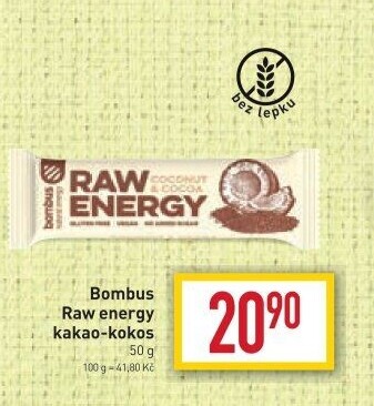 Tyčinka Bombus Raw bez lepku Energy