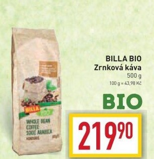 Zrnková káva Naše Bio Billa