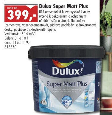 Barva interiérová Super Matt Plus Dulux