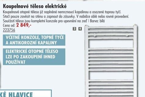 Koupelnový elektrický radiátor žebřík