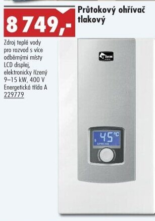 Průtokový ohřívač digitální Wterm