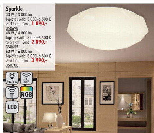 Stropní LED svítidlo Sparkle Smart s dálkovým ovladačem Top Light