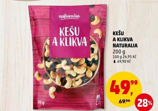 Kešu a klikva Naturalia