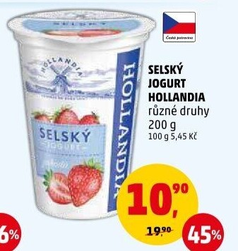 Ochucený jogurt selský Hollandia