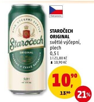 Pivo světlé výčepní 10° Staročech