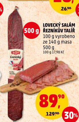 Salám lovecký Řezníkův talíř