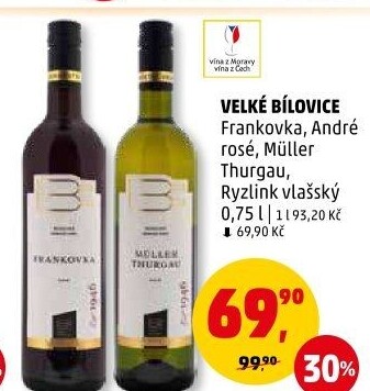 Víno Frankovka Vinařství Velké Bílovice