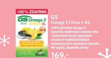 Doplněk stravy Omega 3 + D3 GS