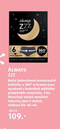 Menstruační kalhotky jednorázové Always