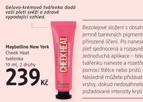 Gelově-krémová tvářenka Cheek Heat Maybelline