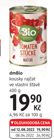 Rajčata konzervovaná dm Bio