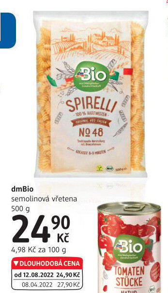 Semolinové těstoviny dm Bio