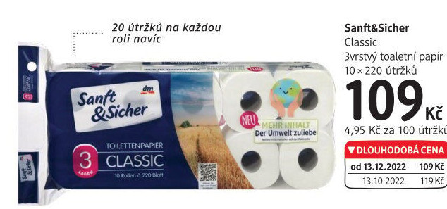 Toaletní papír 3vrstvý Sanft&amp