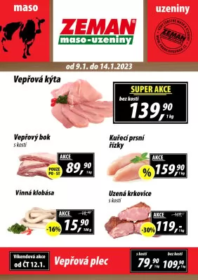 akční leták ZEMAN maso - uzeniny 9.1.2023-14.1.2023