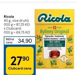 Bylinné bonbony Ricola