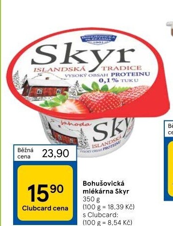 Dezert zakysaný ochucený Skyr Bohušovická mlékárna