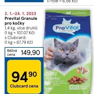 Granule pro kočky Prevital