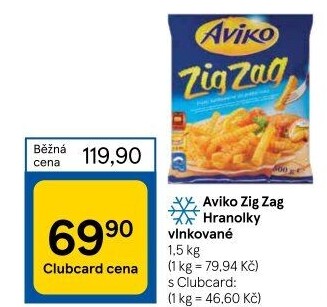Hranolky vlnky mražené Zig Zag Aviko