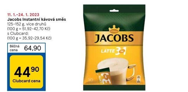 Instantní kávy porcované Jacobs