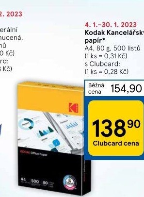 Kancelářský papír A4 Kodak