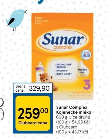 Kojenecká výživa Sunar Complex