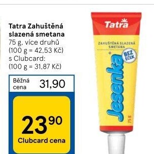 Mléko kondenzované slazené Tatra