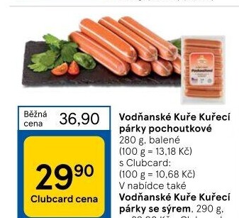 Párky kuřecí pochoutkové Vodňanské kuře