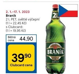 Pivo světlé výčepní 10° Braník