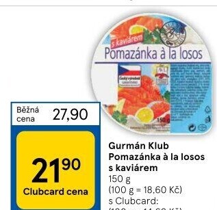 Pomazánka a la losos Gurmán klub