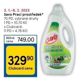 Prací prostředky bez chloru Savo