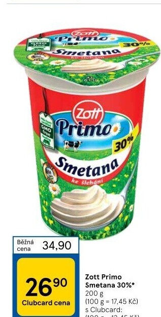 Smetana ke šlehání Primo Zott