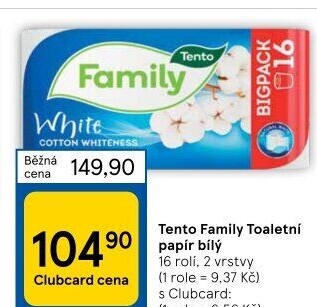 Toaletní papír 2vrstvý Family Tento