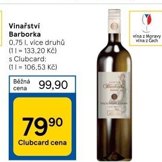 Vína Vinařství Barborka