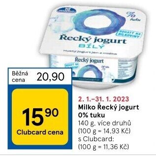 Bílý jogurt řecký 0% Milko